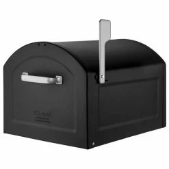 Architectural Mailboxes Centennial Black, Extra Large, Steel, Post Mount Mailbox with Premium Silver Handle and Flag -GlideRite Sales Store blacks architectural mailboxes post mount mailboxes 950020b 10 44 1000