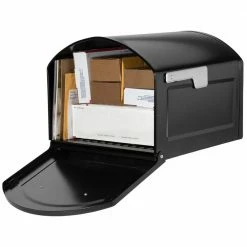 Architectural Mailboxes Centennial Black, Extra Large, Steel, Post Mount Mailbox with Premium Silver Handle and Flag -GlideRite Sales Store blacks architectural mailboxes post mount mailboxes 950020b 10 c3 1000