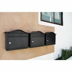 Architectural Mailboxes Saratoga Black, Medium, Steel, Locking Wall Mount Mailbox 29 Architectural Mailboxes Saratoga Black, Medium, Steel, Locking Wall Mount Mailbox -GlideRite Sales Store blacks architectural mailboxes wall mount mailboxes 2550b 10 31 1000