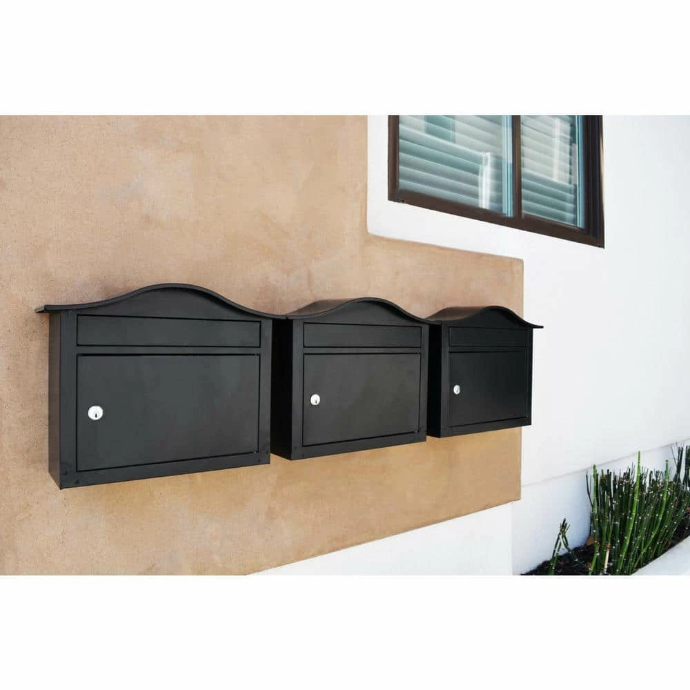 Architectural Mailboxes Saratoga Black, Medium, Steel, Locking Wall Mount Mailbox 16 Architectural Mailboxes Saratoga Black, Medium, Steel, Locking Wall Mount Mailbox - Image 14