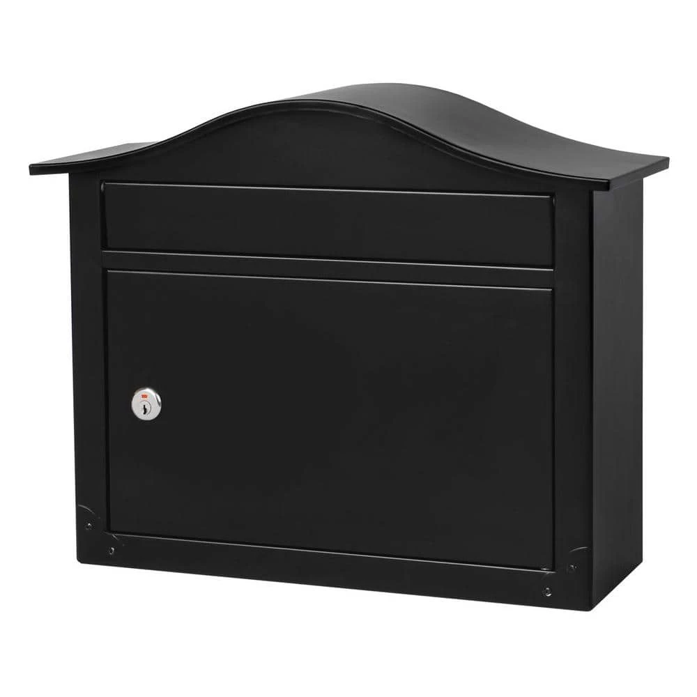 Architectural Mailboxes Saratoga Black, Medium, Steel, Locking Wall Mount Mailbox 3 Architectural Mailboxes Saratoga Black, Medium, Steel, Locking Wall Mount Mailbox