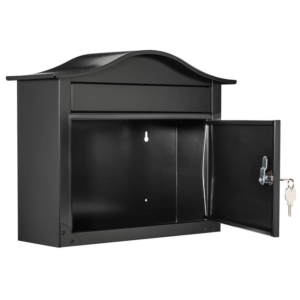 Architectural Mailboxes Saratoga Black, Medium, Steel, Locking Wall Mount Mailbox 14 Architectural Mailboxes Saratoga Black, Medium, Steel, Locking Wall Mount Mailbox - Image 12