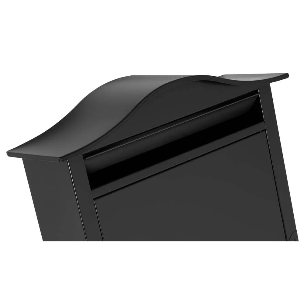 Architectural Mailboxes Saratoga Black, Medium, Steel, Locking Wall Mount Mailbox 6 Architectural Mailboxes Saratoga Black, Medium, Steel, Locking Wall Mount Mailbox - Image 4