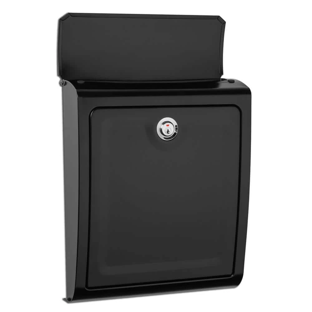 Architectural Mailboxes Sienna Black, Medium, Steel, Locking Wall Mount Mailbox 7 Architectural Mailboxes Sienna Black, Medium, Steel, Locking Wall Mount Mailbox - Image 5