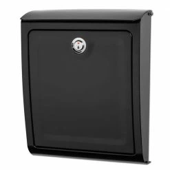 Architectural Mailboxes Sienna Black, Medium, Steel, Locking Wall Mount Mailbox