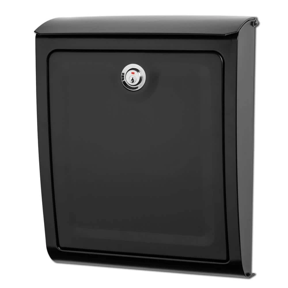 Architectural Mailboxes Sienna Black, Medium, Steel, Locking Wall Mount Mailbox 3 Architectural Mailboxes Sienna Black, Medium, Steel, Locking Wall Mount Mailbox