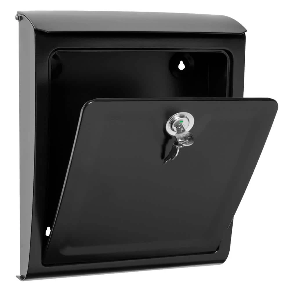 Architectural Mailboxes Sienna Black, Medium, Steel, Locking Wall Mount Mailbox 5 Architectural Mailboxes Sienna Black, Medium, Steel, Locking Wall Mount Mailbox - Image 3