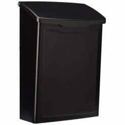 Architectural Mailboxes Marina Black Small Steel Wall Mount Mailbox