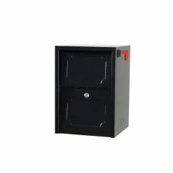 DVault Weekend Away Vault Black Post/Column Mount Secure Mailbox