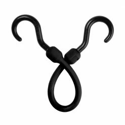 The Perfect Bungee 12 in. Easy Stretch Cord in Black (4-Pack)