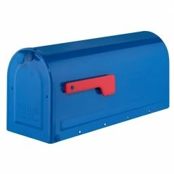Architectural Mailboxes MB1 Blue, Medium, Steel, Post Mount Mailbox