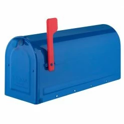 Architectural Mailboxes MB1 Blue, Medium, Steel, Post Mount Mailbox -GlideRite Sales Store blues architectural mailboxes post mount mailboxes 7600be c3 1000