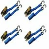 EVEREST 6 ft. x 1 in. 900 lbs. Ratchet Tie-Down ATV/Motorcycle Strap (4-Pack) -GlideRite Sales Store blues everest ratchet straps s1001 4 64 1000
