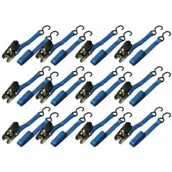 EVEREST Ready Pack 1 in. x 6 ft. Ratchet Tie-Down Strap with 900 lbs./S-Hook (12 per Box)