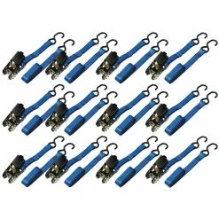 EVEREST Ready Pack 1 in. x 15 ft. Ratchet Tie-Down Strap with 900 lbs./S-Hook (12 per Box)