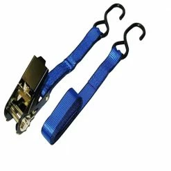 EVEREST 1 in. x 15 ft. Ratchet Tie-Down Strap with 1500 lbs. S-Hook Design