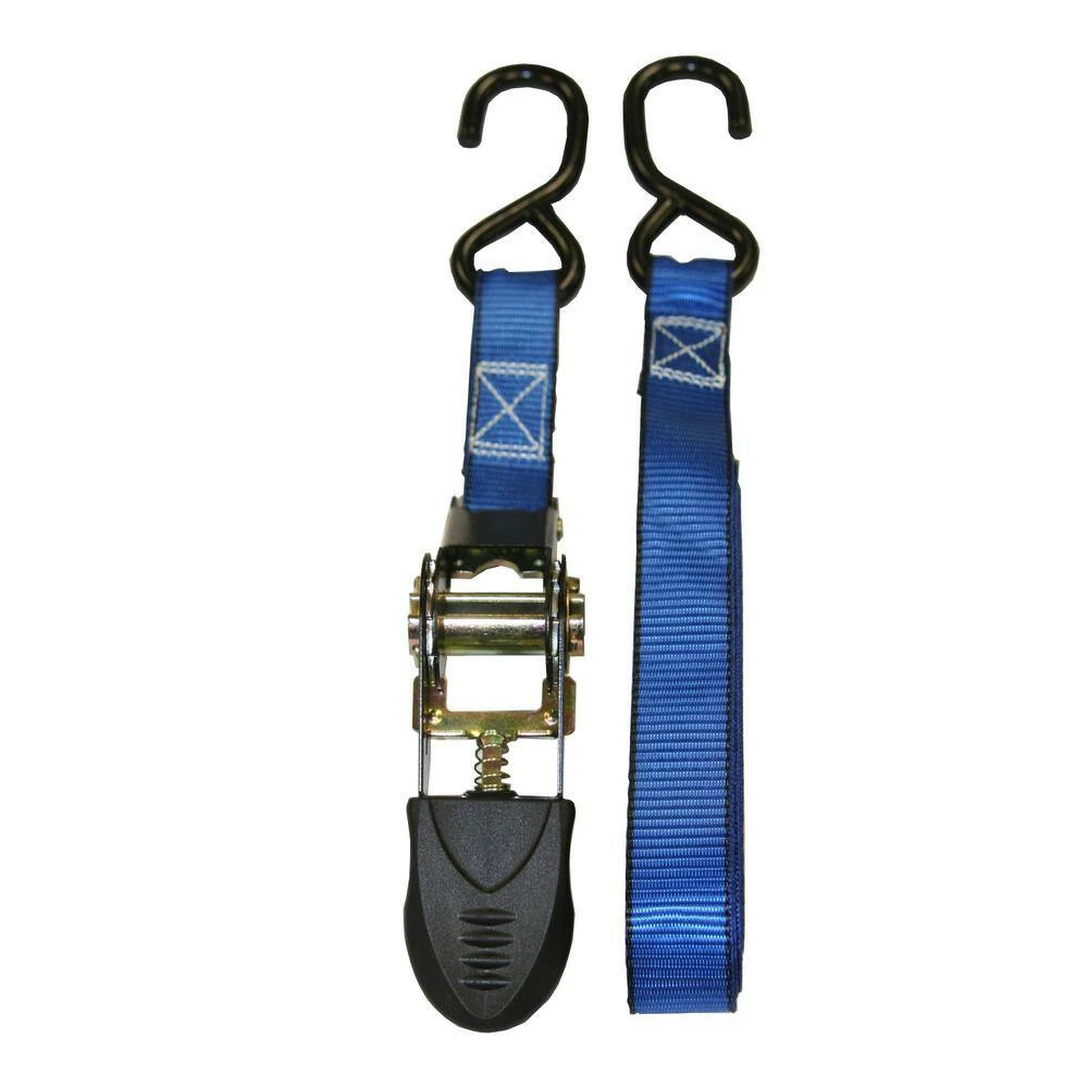 EVEREST 1 in. x 12 ft. Blue Webbing Ratchet Tie-Down Strap (6-Pack) 4 EVEREST 1 in. x 12 ft. Blue Webbing Ratchet Tie-Down Strap (6-Pack) - Image 2