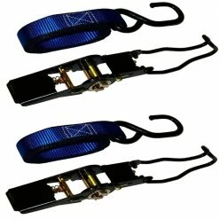 EVEREST 1 in. x 6 ft. Ultra Ratchet Tie-Down Strap with 1500 lbs. S-Hook (2-Pack)