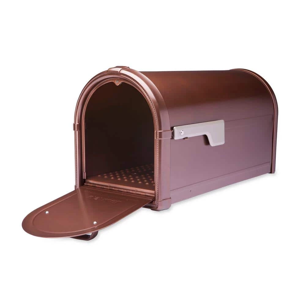 Architectural Mailboxes Hillsborough Copper, Large, Steel, Post Mount Mailbox with Silver Flag 8 Architectural Mailboxes Hillsborough Copper, Large, Steel, Post Mount Mailbox with Silver Flag - Image 6