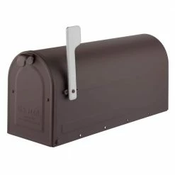 Architectural Mailboxes MB1 Rubbed Bronze, Medium, Steel Post Mount Mailbox with Silver Flag -GlideRite Sales Store browns tans architectural mailboxes post mount mailboxes 7600rz 10 c3 1000