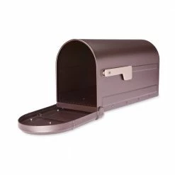 Architectural Mailboxes Roxbury Rubbed Bronze, Large, Steel, Post Mount Mailbox with Premium Cast Aluminum Knob and Champagne Flag -GlideRite Sales Store browns tans architectural mailboxes post mount mailboxes 7900 5rz cg 10 1f 1000