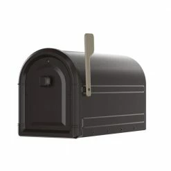 Architectural Mailboxes Roxbury Rubbed Bronze, Large, Steel, Post Mount Mailbox with Premium Cast Aluminum Knob and Champagne Flag -GlideRite Sales Store browns tans architectural mailboxes post mount mailboxes 7900 5rz cg 10 76 1000
