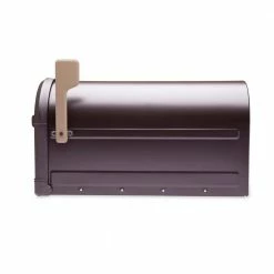 Architectural Mailboxes Roxbury Rubbed Bronze, Large, Steel, Post Mount Mailbox with Premium Cast Aluminum Knob and Champagne Flag -GlideRite Sales Store browns tans architectural mailboxes post mount mailboxes 7900 5rz cg 10 fa 1000