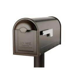 Architectural Mailboxes Winston Rubbed Bronze, Large, Steel, Post Mount Mailbox with Nickel Flag -GlideRite Sales Store browns tans architectural mailboxes post mount mailboxes 8830rz 10 31 1000