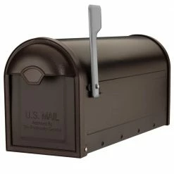 Architectural Mailboxes Winston Rubbed Bronze, Large, Steel, Post Mount Mailbox with Nickel Flag -GlideRite Sales Store browns tans architectural mailboxes post mount mailboxes 8830rz 10 c3 1000