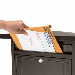 Architectural Mailboxes Frank Lloyd Wright Collection, Stainless Steel, Medium, Locking, Beachy Wall Mount Mailbox -GlideRite Sales Store browns tans architectural mailboxes wall mount mailboxes 2427rz 10 31 1000