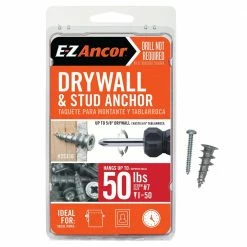 GlideRite Sales Store 9 E-Z Ancor Stud Solver #7 x 1-1/4 in. Zinc-Plated Phillips Flat-Head Drywall Anchors (50-Pack)