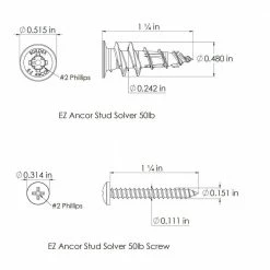 E-Z Ancor Twist-N-Lock 50 lbs. Philips Flat-Head Medium Duty Self-Drilling Drywall Anchors (50-Pack) 27 E-Z Ancor Twist-N-Lock 50 lbs. Philips Flat-Head Medium Duty Self-Drilling Drywall Anchors (50-Pack) -GlideRite Sales Store e z ancor hollow wall anchors 25350 31 1000