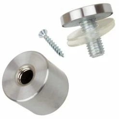 GlideRite 1-1/4 in. Dia x 1 in. L Stainless Steel Standoffs for Signs (4-Pack) -GlideRite Sales Store gliderite address plaques 4032 bss 4 4f 1000