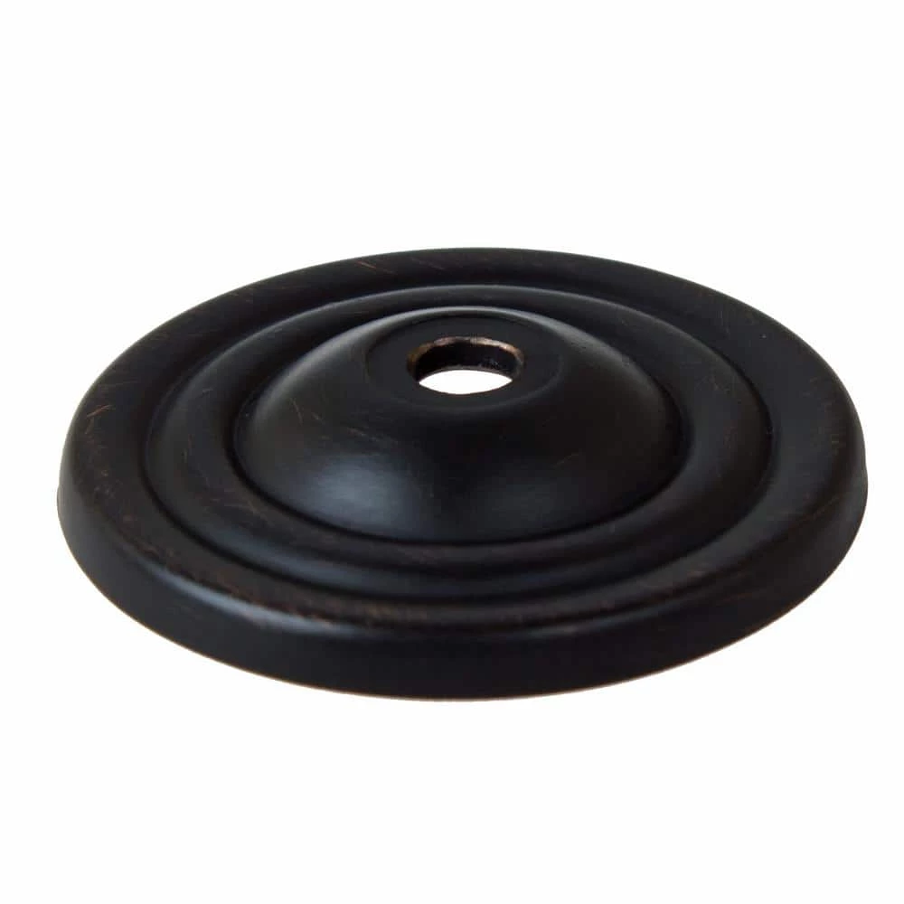 GlideRite 1-1/2 in. Oil Rubbed Bronze Round Thin Classic Cabinet Knob Backplate (10-Pack) 4 GlideRite 1-1/2 in. Oil Rubbed Bronze Round Thin Classic Cabinet Knob Backplate (10-Pack) - Image 2