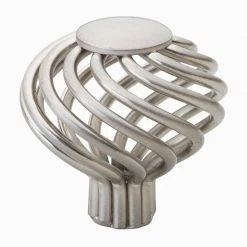 GlideRite 1-1/2 in. Dia Satin Nickel Round Birdcage Cabinet Knobs (10-Pack)