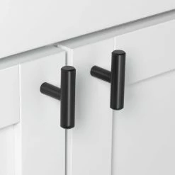 GlideRite 2 in. Matte Black Solid T-Bar Cabinet Handle Drawer Knobs (10-Pack) -GlideRite Sales Store gliderite cabinet knobs 5002 t mb 10 4f 1000