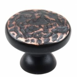 GlideRite 1-1/4 in. Dia Oil Rubbed Bronze Round Hammered Cabinet Knob (10-Pack)