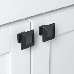 GlideRite 1-3/8 in. Matte Black Square Cabinet Knob (10-Pack) -GlideRite Sales Store gliderite cabinet knobs 5101 mb 10 4f 1000