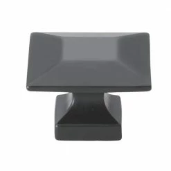 GlideRite 1-3/8 in. Matte Black Square Cabinet Knob (10-Pack)