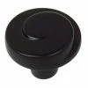 GlideRite 1-1/8 in. Dia Matte Black Classic Wave Cabinet Knob (10-Pack)