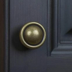 GlideRite 1-1/8 in. Dia Antique Brass Round Ring Cabinet Knob (10-Pack) -GlideRite Sales Store gliderite cabinet knobs 5583 ab 10 fa 1000