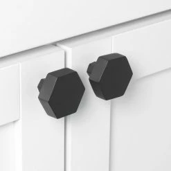 GlideRite 1-1/2 in. Matte Black Solid Hexagon Cabinet Drawer Knobs (10-Pack) -GlideRite Sales Store gliderite cabinet knobs 5824 mb 10 4f 1000