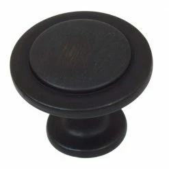 GlideRite 1-1/4 in. Dia Oil Rubbed Bronze Classic Round Ring Cabinet Knobs (10-Pack)