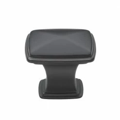 GlideRite 1-1/4 in. Matte Black Square Deco Cabinet Knobs (10-Pack)