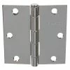 GlideRite 3-1/2 in. Polished Chrome Steel Door Hinges Square Radius with Screws (12-Pack)