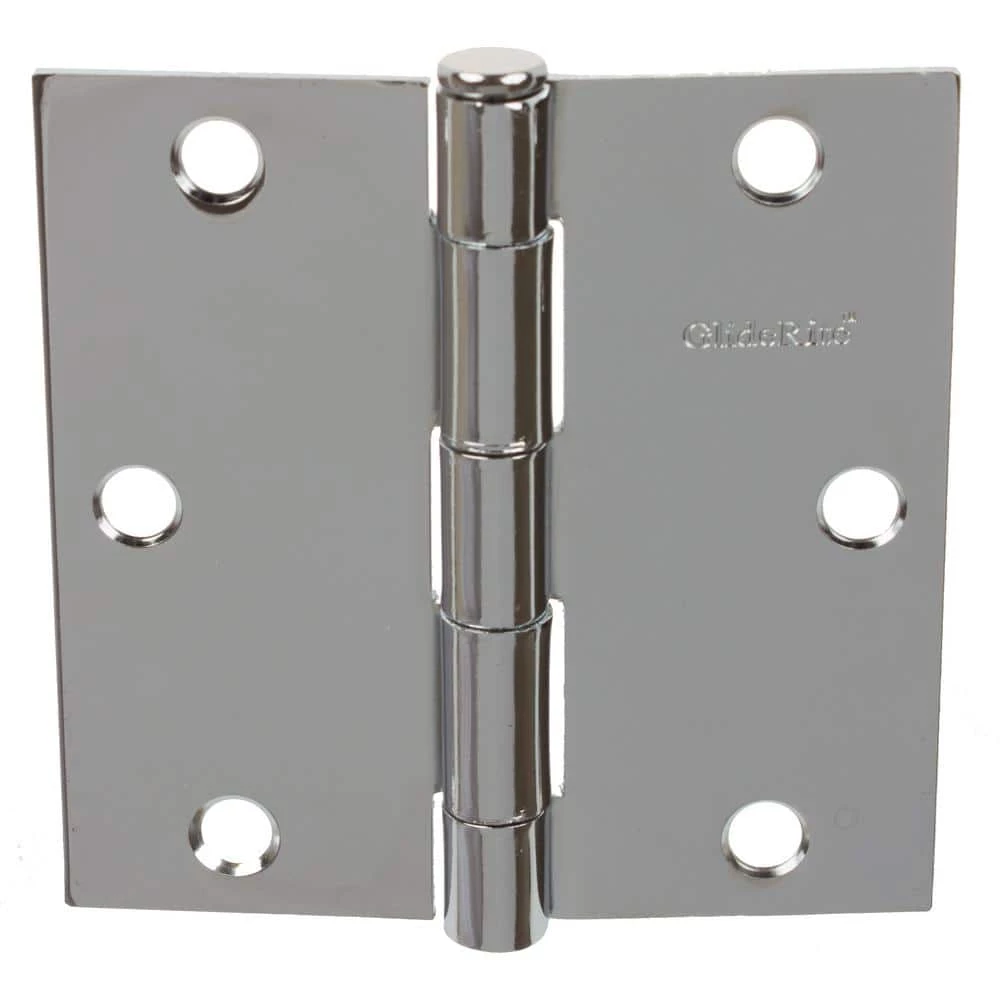 GlideRite 3-1/2 in. Polished Chrome Steel Door Hinges Square Radius with Screws (12-Pack) 3 GlideRite 3-1/2 in. Polished Chrome Steel Door Hinges Square Radius with Screws (12-Pack)