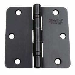 GlideRite 3-1/2 in. Oil Rubbed Bronze Steel Ball Bearing Hinge 1/4 in. Corner Radius with Screws (12-Pack)