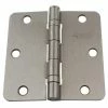 GlideRite 3-1/2 in. Satin Nickel Steel Ball Bearing Hinge 1/4 in. Corner Radius with Screws (12-Pack) -GlideRite Sales Store gliderite door hinges 3514 2bb sn 12 64 1000