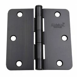 GlideRite 3-1/2 in. Oil Rubbed Bronze Steel Door Hinge 1/4 in. Corner Radius with Screws (12-Pack)