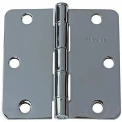 GlideRite 3-1/2 in. Polished Chrome Steel Door Hinge 1/4 in. Corner Radius with Screws (12-Pack)